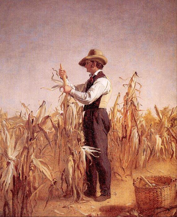 William Sidney Mount Long Island Farmer Husking Corn Spain oil painting art